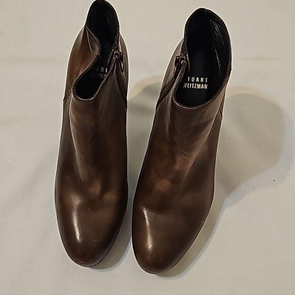 Stuart Weitzman x SCOOP Brown Leather Booties 8.5 - Picture 4 of 9